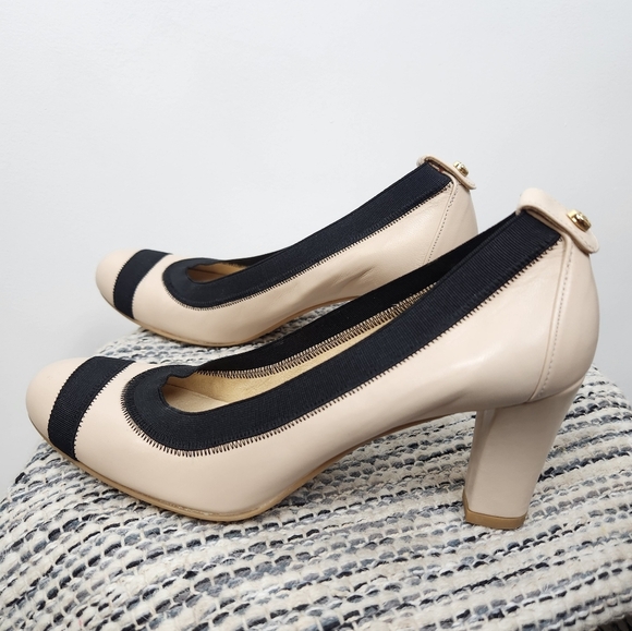 Stuart Weitzman Heels Size 6 Easily Pumps Ivory Black - Picture 7 of 8